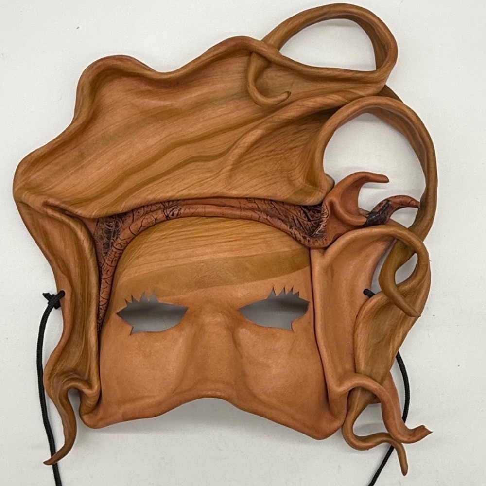 Handmade Sculpted Leather Mask Signed Nature Woodland Fantasy Masquerade Art
